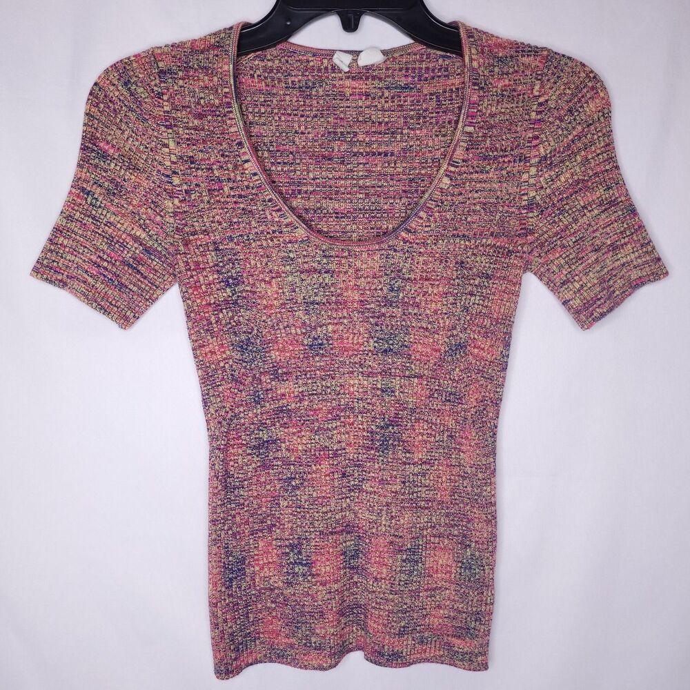 Moth Anthropologie Top Small Colorful Space Dye Knit